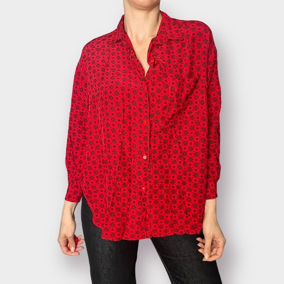 80s Limited Express red and black top - Picture 2 of 5